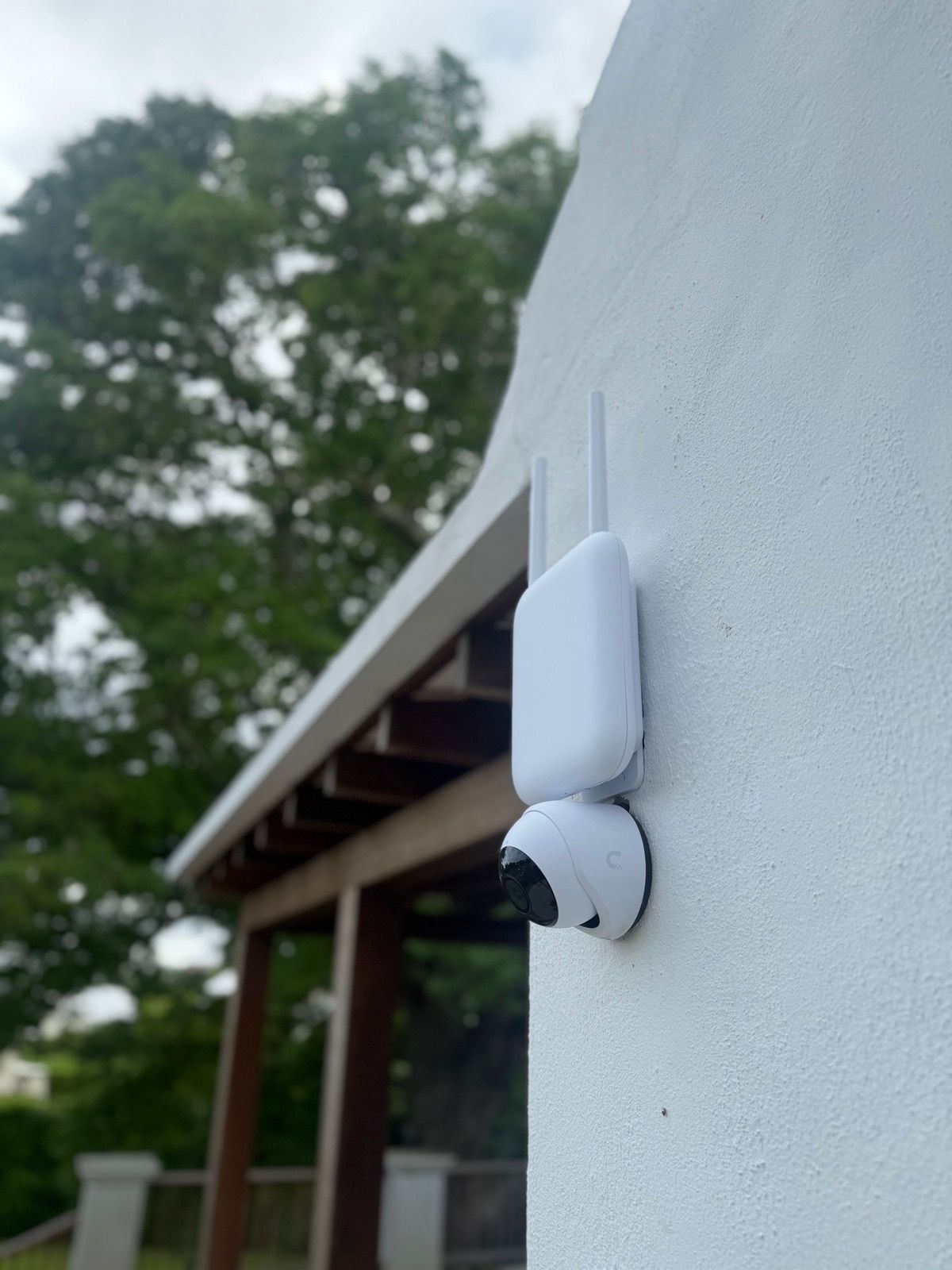 Outdoor UniFi access point and camera - perimeter coverage